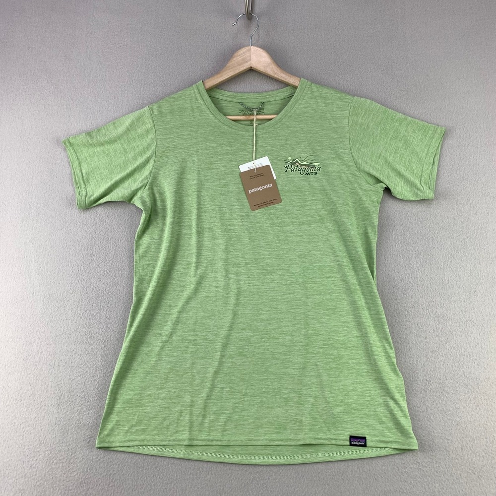 Patagonia Capilene Cool Daily T-Shirt Womens S Green Protect Where You Pedal NWT